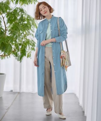 【Ｏｇｇｉ４月号掲載／洗える】２３区ＤＥＮＩＭ　ライトダンガリー　シャツワンピース（ＯＰＷＷＣＳ０２１５）