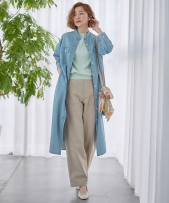 【Ｏｇｇｉ４月号掲載／洗える】２３区ＤＥＮＩＭ　ライトダンガリー　シャツワンピース（ＯＰＷＷＣＳ０２１５）