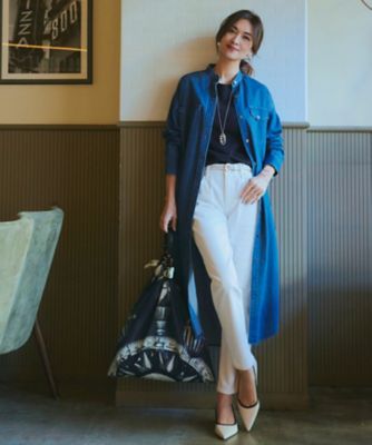 【Ｏｇｇｉ４月号掲載／洗える】２３区ＤＥＮＩＭ　ライトダンガリー　シャツワンピース（ＯＰＷＷＣＳ０２１５）