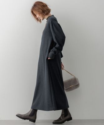 【タグ付き未使用】23区　ウールワンピース　大きいサイズ　3L　日本製　ブラウン 洗える】ウールミルドジャージー ワンピース（OPWWCW0430