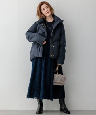 【滝沢眞規子さん着用／一部店舗限定／洗える】ニットコンビジャカード　ワンピース（ＯＰＷＷＣＷ０８５３）