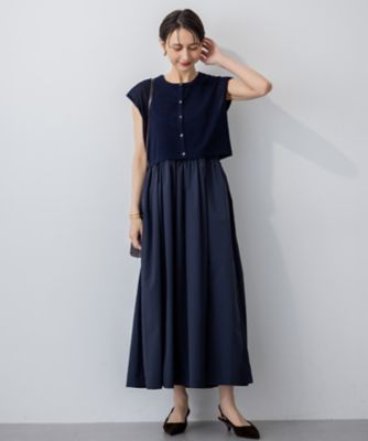 Oggi8月号掲載／洗える】ニットレイヤード ワンピース