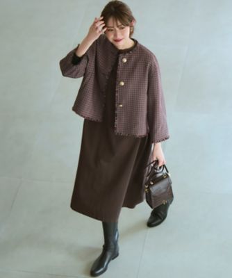 【美品】2023 ダイアグラム バックプリーツニットワンピース 洗える／吊り干しOK】レーヨンストレッチ バックデザイン
