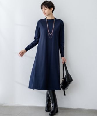 洗える／吊り干しOK】レーヨンストレッチ バックデザイン ニット