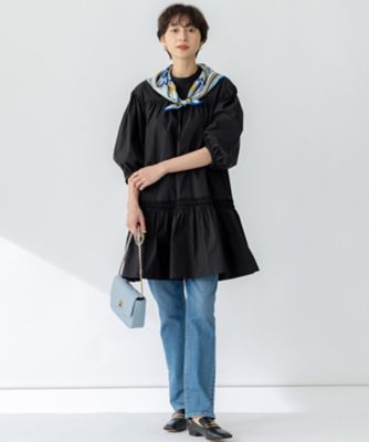 きみちゃん ミヤコ MIYACOレース ピンタック チュニック ワンピース 洗える】コンパクトライトクロス ピンタック チュニック