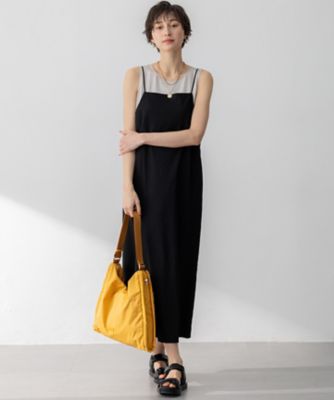 洗える】リネンレーヨンストレッチ Iライン キャミソール ワンピース