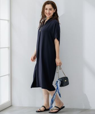【Ｌサイズ限定／吸水速乾／ＵＶカット／接触冷感／】ストレッチジョーゼット　半袖ワンピース（ＯＰＷＷＧＭ６８６２）