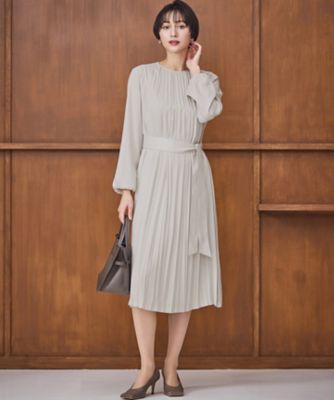 Honey です★新品★ライトアムンゼンプリーツワンピース 洗える】クリスタルアムンゼン プリーツワンピース