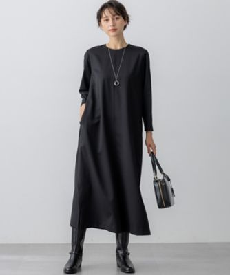 MURRAL サテンワンピース NARACAMICIE】【セットアップ対応】D/NAVY 衿付きサテンワンピース(1(M