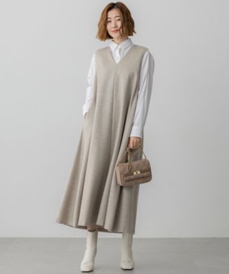 ラメミックスツイード Vネックワンピース（OPWWGW0517