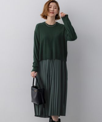 ニットセットアップ プリーツコンビ ワンピース（OPWWGW6659