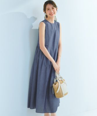 極美品✨'22年 フォクシー デニムバロンドレス ワンピース インディゴ 40 デニムローン ワンピース（OPWWLM0608） | 23区 L (Women