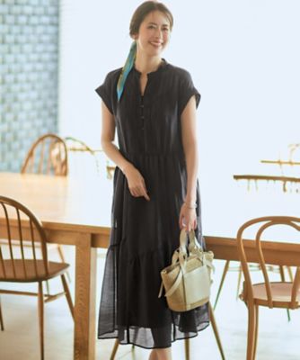 WEB＆一部店舗限定】シアーワッシャー レース ワンピース