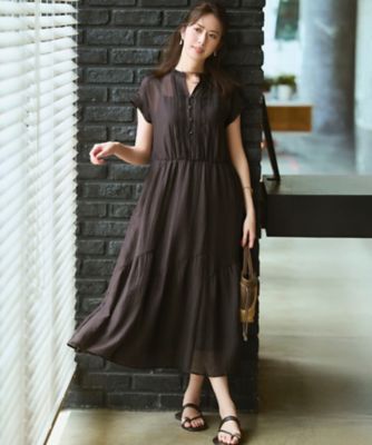 WEB＆一部店舗限定】シアーワッシャー レース ワンピース