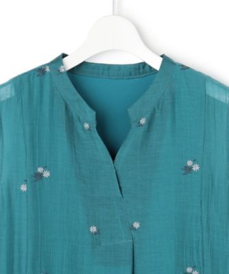 褒められワンピ】シアーワッシャー 刺繍 ワンピース