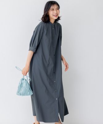 ＜23区 L (Women/大きいサイズ)＞【洗える】マットナイロンタフタ　シャツワンピース（ＯＰＷＷＳＡ０１０６）