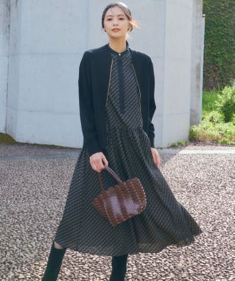 美品　23区　【洗える】Ratti チェーンモチーフ ワンピース　サイズ38 洗える】Ratti チェーンモチーフ ワンピース