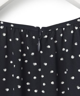 洗える】バックサテンアムンゼン ドットプリント ワンピース