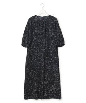 美品❣️完売❣️ドットプリントワンピース 洗える】バックサテンアムンゼン ドットプリント ワンピース