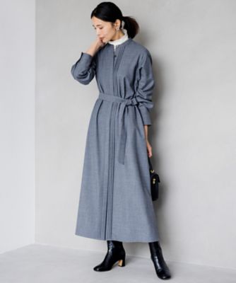 洗える】ウールストレッチツイル シャツワンピース