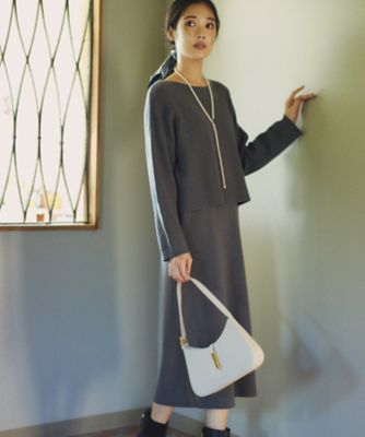 ＜23区 L (Women/大きいサイズ)＞【一部店舗限定／洗える】レイヤードニットツイン　ワンピース（ＯＰＷＷＳＷ０８５４）