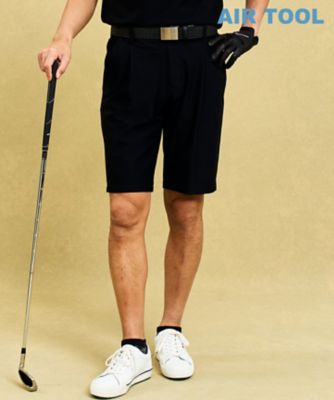 23区GOLF/ニジュウサンクゴルフ 【MEN】機能に優れた新素材「AIR TOOL」で暑い夏を快適に ワンタックショートパンツ 接触冷感 UVカット 高通気 ストレッチ イージ