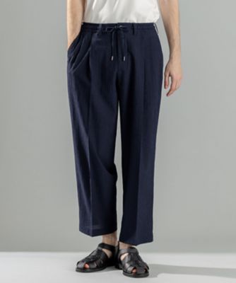 新素材【洗える／速乾性／通気性／ストレッチ】トリコサッカーストレッチ　ドロスト付ワイドパンツ　／　ＢＡＩＬＥＹ　ＣＯＮＶＥＲＴＩＢＬＥ（ＰＰ
