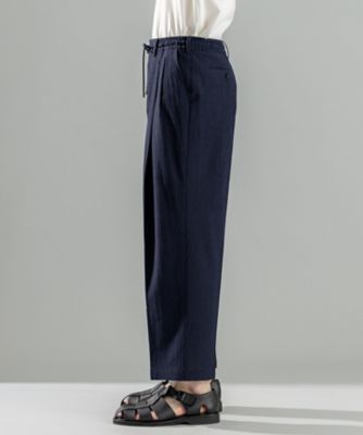 新素材【洗える／速乾性／通気性／ストレッチ】トリコサッカーストレッチ　ドロスト付ワイドパンツ　／　ＢＡＩＬＥＹ　ＣＯＮＶＥＲＴＩＢＬＥ（ＰＰ