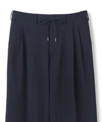 新素材【洗える／速乾性／通気性／ストレッチ】トリコサッカーストレッチ　ドロスト付ワイドパンツ　／　ＢＡＩＬＥＹ　ＣＯＮＶＥＲＴＩＢＬＥ（ＰＰ