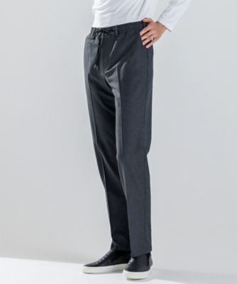 JOSEPH HOMME/ジョゼフ オム【洗える/しわになりにくい/ストレッチ/ウエストゴム仕様】ウール混キャリーマンストレッチ ドロスト付ストレートパンツ/HOVE(PPJH 004_グレー パンツ・ズボン【三越伊勢丹/公式】