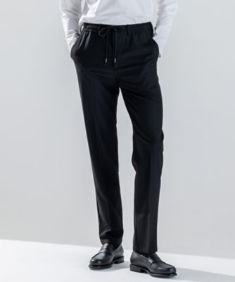 JOSEPH HOMME/ジョゼフ オム【洗える/しわになりにくい/ストレッチ/ウエストゴム仕様】ウール混キャリーマンストレッチ ドロスト付ストレートパンツ/HOVE(PPJH 005_クロ パンツ・ズボン【三越伊勢丹/公式】