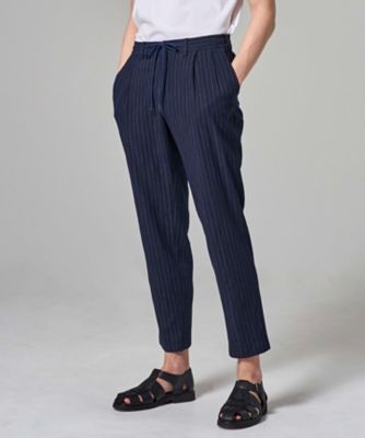 新素材】エアリッジストレッチ ドロスト付タック入りテーパードパンツ