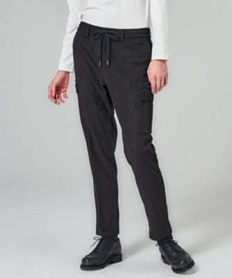 新素材】リュクススエードストレッチ ドロスト付カーゴパンツ