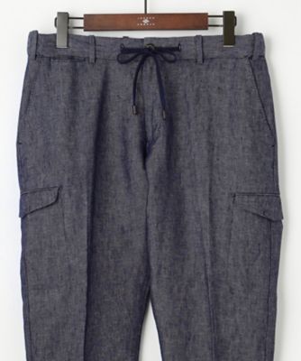 【キングサイズ・ウエストも伸びる！／ＪＡＰＡＮファブリック／イージーパンツ／清涼／セットアップ】リネンデニム　パンツ（ＰＰＪＫＣＭ０３０３）