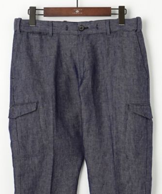 【キングサイズ・ウエストも伸びる！／ＪＡＰＡＮファブリック／イージーパンツ／清涼／セットアップ】リネンデニム　パンツ（ＰＰＪＫＣＭ０３０３）