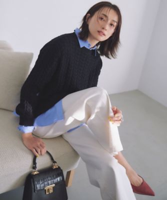 【Ｏｇｇｉ３月号掲載／新色追加／洗える】２３区ＤＥＮＩＭ　ストレッチ　ワイドパンツ（ＰＲ２３ＣＡ０２２１）