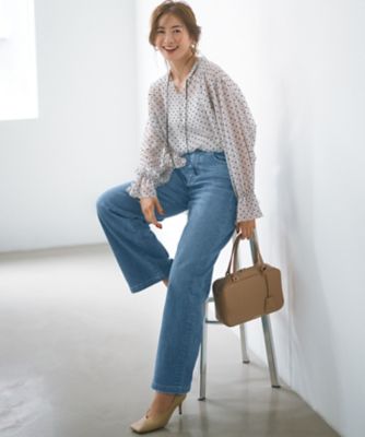 【Ｏｇｇｉ３月号掲載／新色追加／洗える】２３区ＤＥＮＩＭ　ストレッチ　ワイドパンツ（ＰＲ２３ＣＡ０２２１）