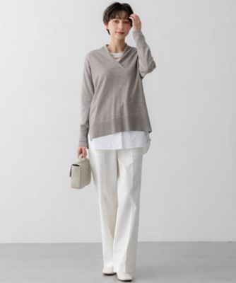 【ＣＬＡＳＳＹ．２月号掲載／洗える】ＴＲストレッチギャバ　ワイドパンツ（ＰＲ２３ＳＷ０２１６）