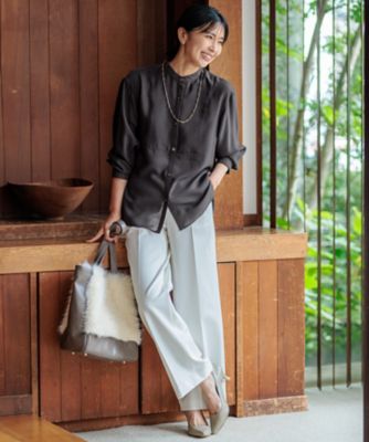 【ＣＬＡＳＳＹ．２月号掲載／洗える】ＴＲストレッチギャバ　ワイドパンツ（ＰＲ２３ＳＷ０２１６）