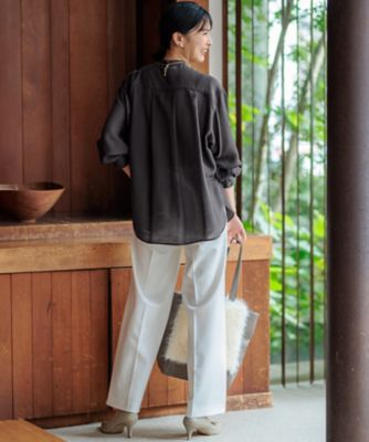 【ＣＬＡＳＳＹ．２月号掲載／洗える】ＴＲストレッチギャバ　ワイドパンツ（ＰＲ２３ＳＷ０２１６）