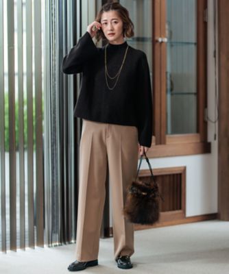 【ＣＬＡＳＳＹ．２月号掲載／洗える】ＴＲストレッチギャバ　ワイドパンツ（ＰＲ２３ＳＷ０２１６）