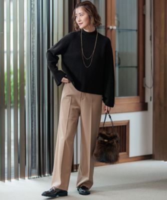 【ＣＬＡＳＳＹ．２月号掲載／洗える】ＴＲストレッチギャバ　ワイドパンツ（ＰＲ２３ＳＷ０２１６）