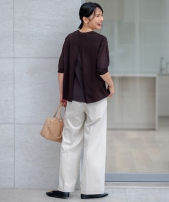 【ＣＬＡＳＳＹ．２月号掲載／洗える】ＴＲストレッチギャバ　ワイドパンツ（ＰＲ２７ＳＷ０２１６）