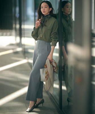 【ＣＬＡＳＳＹ．２月号掲載／洗える】ＴＲストレッチギャバ　ワイドパンツ（ＰＲ２７ＳＷ０２１６）