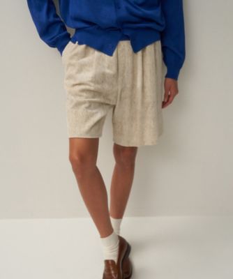 ＜ATON (Women/Men)＞ＬＩＮＥＮ　ＶＥＬＶＥＴ　｜　ショーツ（ＰＲＡＧＧＭ０１２１）
