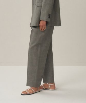 ＷＯＯＬ　ＬＩＮＥＮ　ＳＨＡＲＫＳＫＩＮ　｜　テーパードタックパンツ（ＰＲＡＧＧＭ０２１１）