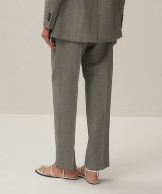 ＷＯＯＬ　ＬＩＮＥＮ　ＳＨＡＲＫＳＫＩＮ　｜　テーパードタックパンツ（ＰＲＡＧＧＭ０２１１）