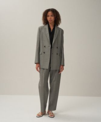 ＷＯＯＬ　ＬＩＮＥＮ　ＳＨＡＲＫＳＫＩＮ　｜　テーパードタックパンツ（ＰＲＡＧＧＭ０２１１）