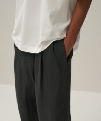 未使用！PGG ポリエステルヤーン タック イージーパンツ ストレッチ Lサイズ COTTON LINEN VOILE ｜ ツータックイージー