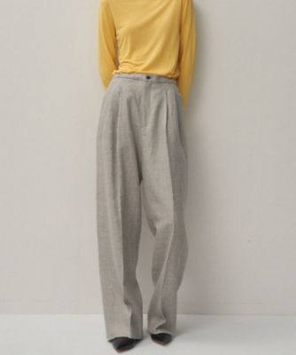 LINEN WOOL TWILL ｜ タックイージーパンツ